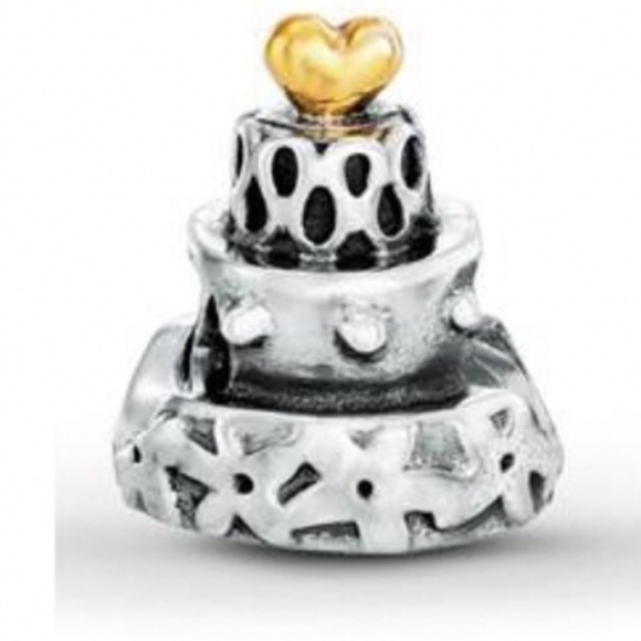 Pandora Retired Two Tone Cake Charm - Picture 1 of 5